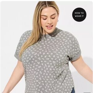 Torrid Gray Floral Women's Top size 6